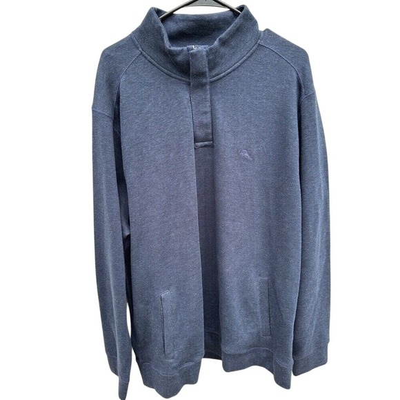 Tommy Bahama Men's Half Zip Pullover Sweatshirt Sweater Blue Gray Size Large‎ - Picture 1 of 8